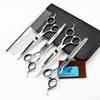 7-inch Napsun Black Pet Grooming Scissors Set: 4 Straight Shears, Fishbone Design, 3pcs 5pcs Options