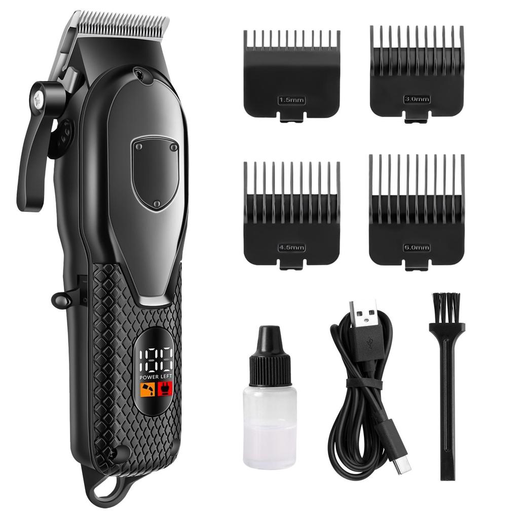 Digital Display Electric Hair Clipper for Home and Salon Use: Cross-Border Styling, Balding, and Carving