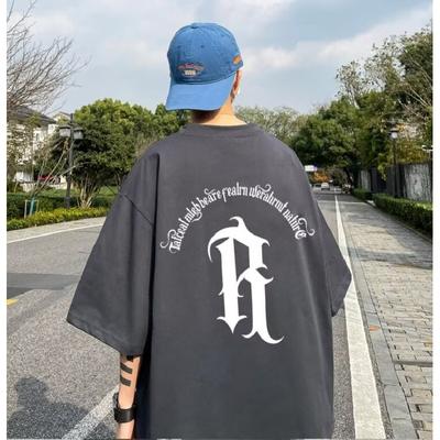 Männer Kurzarm T-Shirts Brief Grafik Druck Halbe Hülse T-shirts Männer Kleidung Casual Tee Mann Koreanische Casual Rundhals Retro tops Für