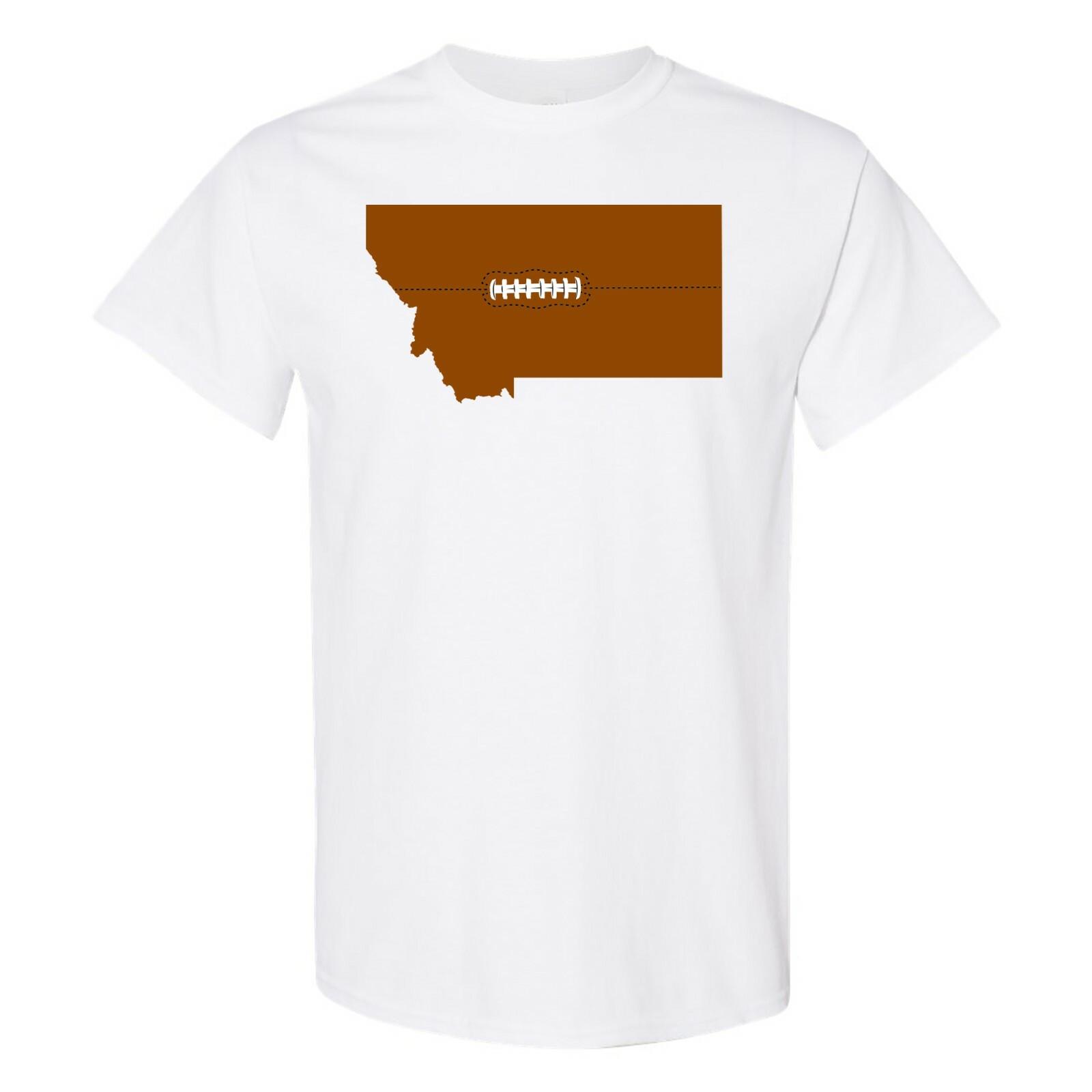 Montana Football State Shape Hometown Pride T Shirt White S