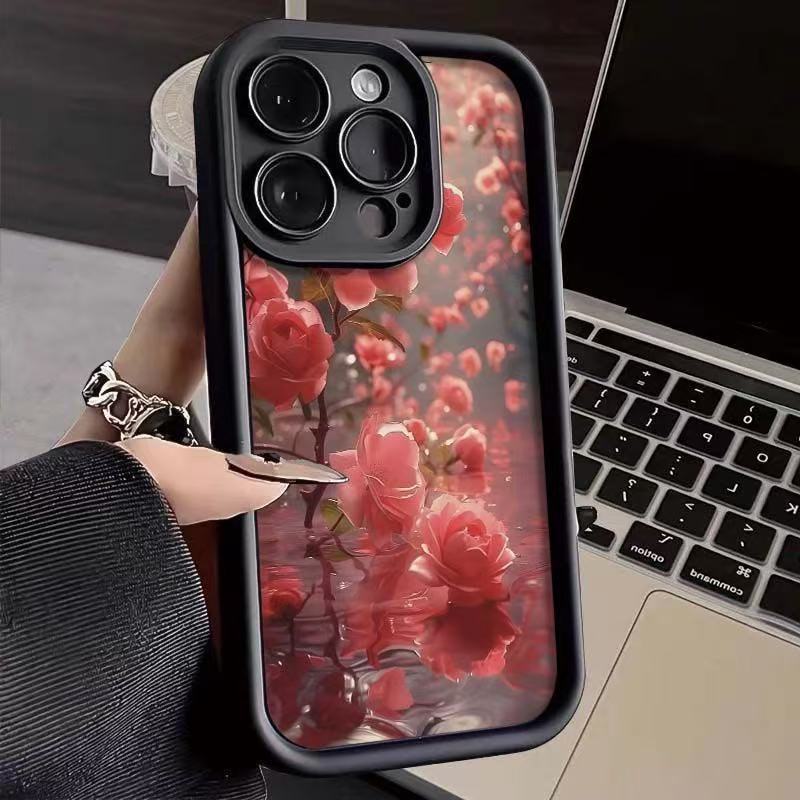 The new safflower is suitable for iphone16 mobile phone case Apple 15promax/14 Japan and Korea 13pro12 personality 11XR