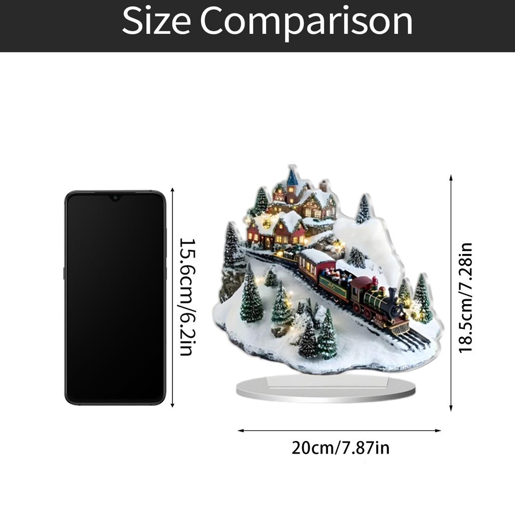 Julkarusell 2D Akrylprydnader Utsökt Pariserhjul Akryl Vattentäta Stående Dekoration, Julheminredning