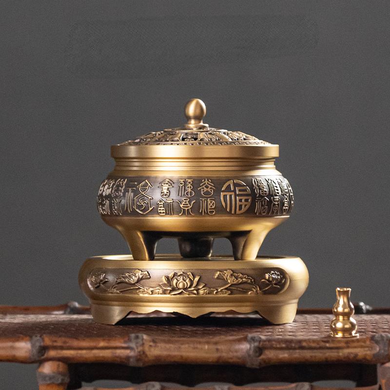 Pure Handmade Brass Incense Burner Household Indoor/office Creative Incense Burner Worship Buddha Tea Ceremony Mini Decoration