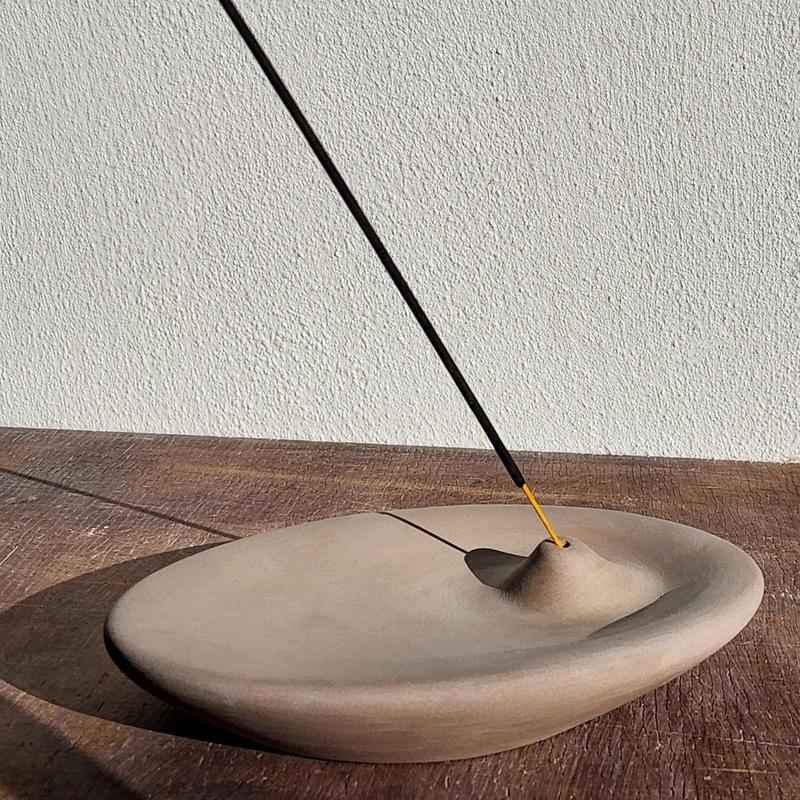 Räuchergefäß Keramik Heimdeko Räucherstäbchenhalter Untersetzer Dekorative Räucherschale für Meditation Yoga-Raum Desktop-Ornament