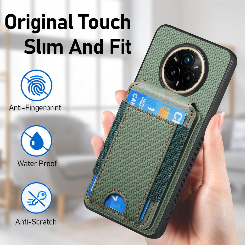 Pouzdro pro Realme 14 Pro 5G s držákem na karty, stojánkem a koženým zadním krytem