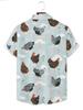 Summer New Fashion Personality Animal Pattern Short Sleeve Shirt Men's Casual Loose Breathable Vacation Printed Shirt
