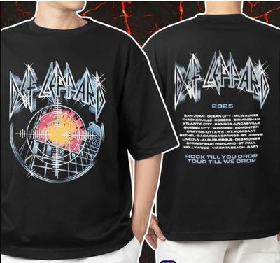 T-shirt Def Leppard Tour 2025, taglia S-4XL
