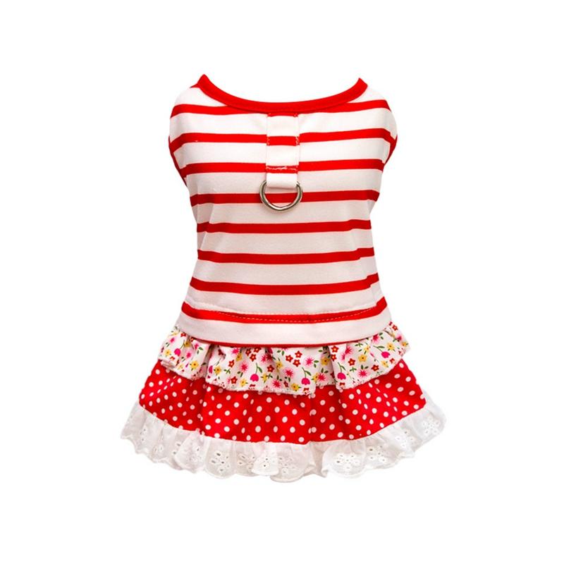 

Костюм для собаки, юбка в полоску и горошек, весна-лето XL