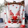 Pastel Gnome Couple Swing Throw Blanket Warm Throw Lightweight Cozy Flannel Cover for Living Room Christmas Valentine's Day Gift