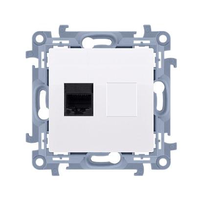 Single Computer Socket RJ45 Category 6 (module), White Simon10