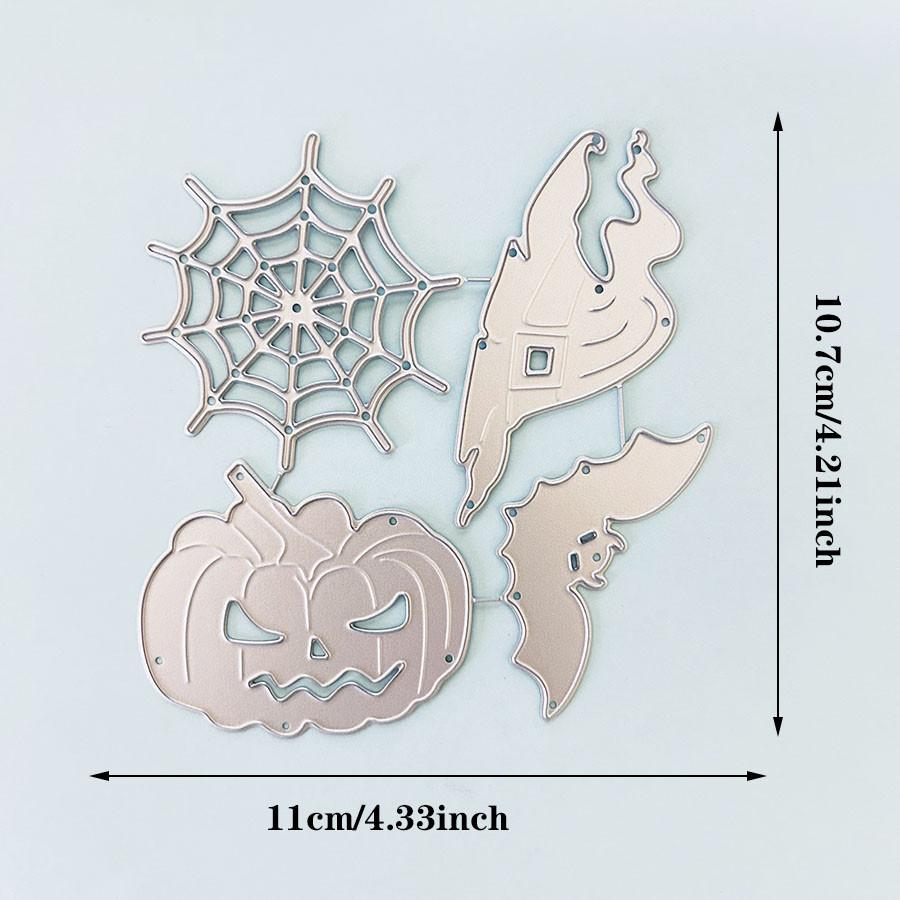 Halloween Hat Bat Metal Cutting Die, Pumpkin Paper Die Cuts, Spider Web Cutting Dies For Card Making, Metal Die Cut Stencil For DIY Crafts