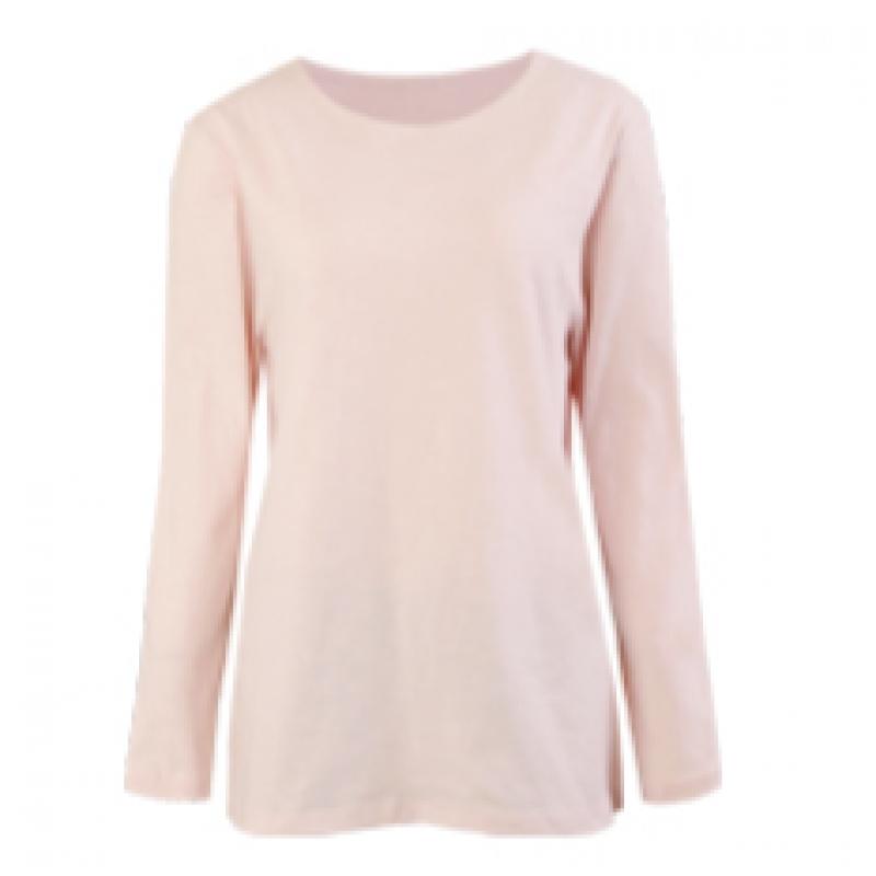 Shop Women Slub Spring AuTumn Round Neck Solid T shirT Dai Wsh 1001 Black