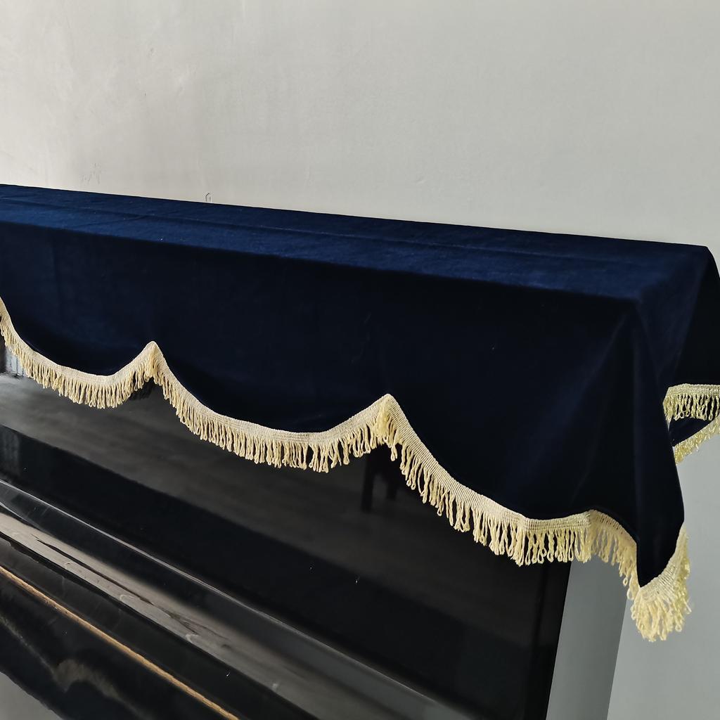 Pokrowiec na pianino odporny na zarysowania i kurz, obramowany złotym aksamitem, ochronny, odporny na brud, klasyczny, do dekoracji domu, pokrowce na pianina pionowe
