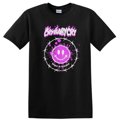 Cry Baby Cry Smileys Graphic T Shirt Cute Fun Shirt for Teens W/ Tee
