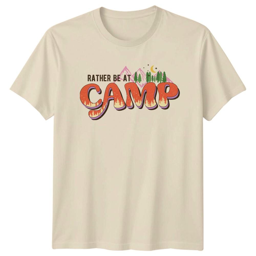 Rather Be At Camp TShirt Camping Nature Graphic Tee Outdoor