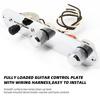 Domofa Loaded Telecaster Electric Guitar Control Plate Pre-wired 3-Way Switch 500K Potentiometer Tone Volume Knobs Wiring Harness Chrome
