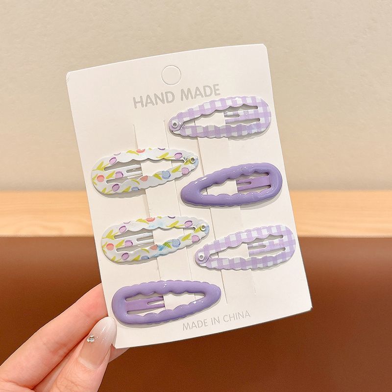 6 Piece Set Sweet Hair Clips Girls 2026 Hot Korean Floral BB Hairpin Side Clip for Children Bangs and Broken Hair BB Clip