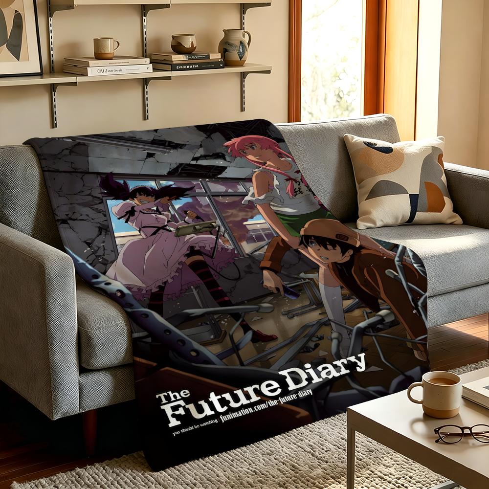 Аниме M-Mirai N-Nikki Плед Высокоплотный Коротковорсовый Мягкий Для Кожи Для Дивана Дремоты Кондиционируемой Комнаты