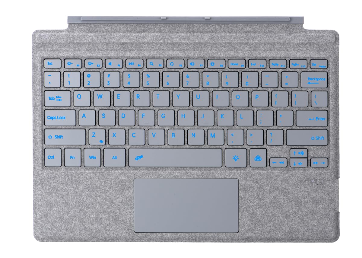 

Type Cover for Microsoft Surface Pro Gen Touchpad Tablet Portable Slim Wireless Keyboard with Backlight 7+, 7, 6, 5, 4, 3, Keyboard, 7-Color