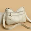 Fashion Soft Leather Crossbody Bag for Women 2024 Casual Female Multi Pocket Messenger Bags Retro Handbags Ladies Shoulder Bags