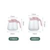 Glass Water Pitcher Ice Water Tea Pot with Lid Heat Resistant Juice Jug with Precise Scale Line Iced Coffee Milk Drinking Kettle