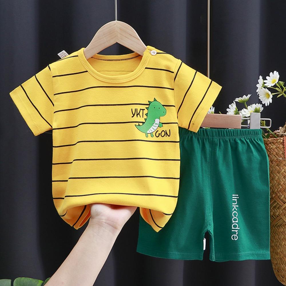 Girls Clothes Sets Infant Kids Sweet Tops Suit Summer Boys Short-Sleeved T-Shirt Shorts 2Piece New Baby Cute Cartoon Outfit