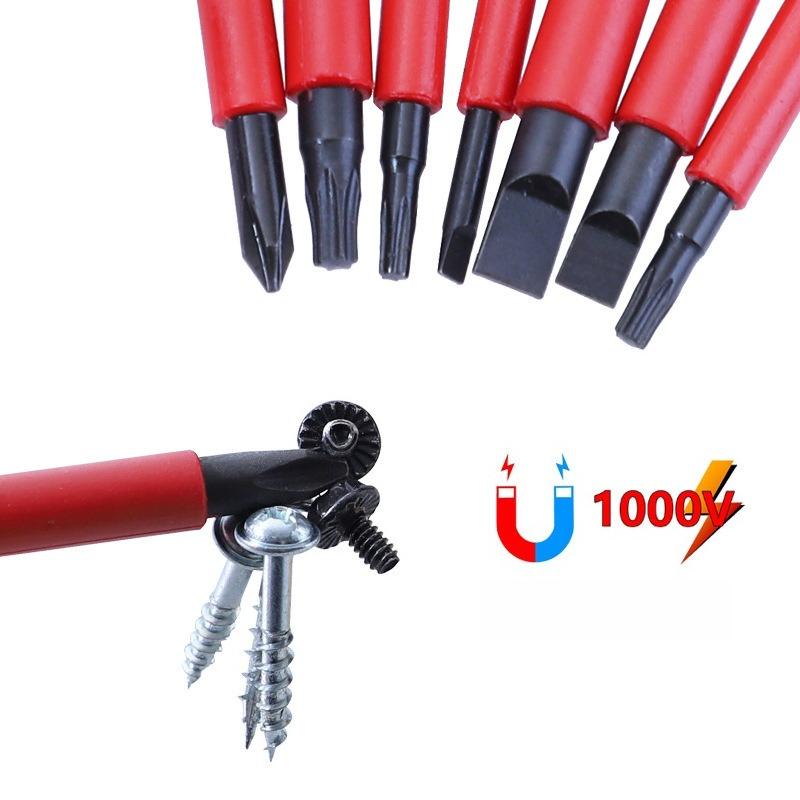 12pcs a Set T-Handle Insulated Screwdriver Set 1000V Phillips, Flathead, and Hex Screwdriver Multi-Function Tool Kit