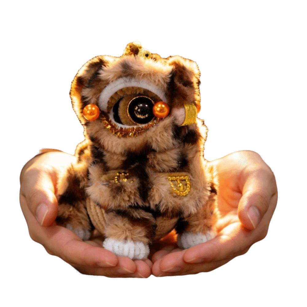 Handmade Lion Dance Plush Toy Cute Chinese New Year Decoration Lion Dance Ornament Car Decoration