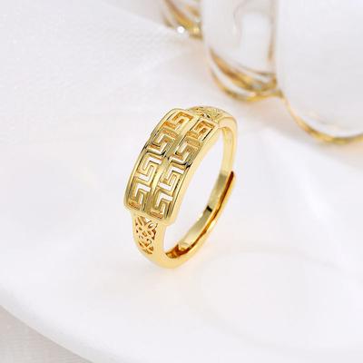New Cold Wind Light Luxury Exquisite Chinese Knot Hollow Retro Niche Design Index Finger Ring Women's Jewelry