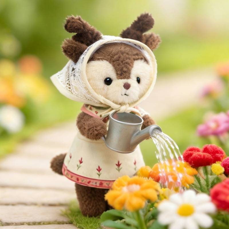 Short Plush Farm Series Stuffed Doll Bear Deer Sheep Cow Squirrel Animal Plush Toy For Gift Decor