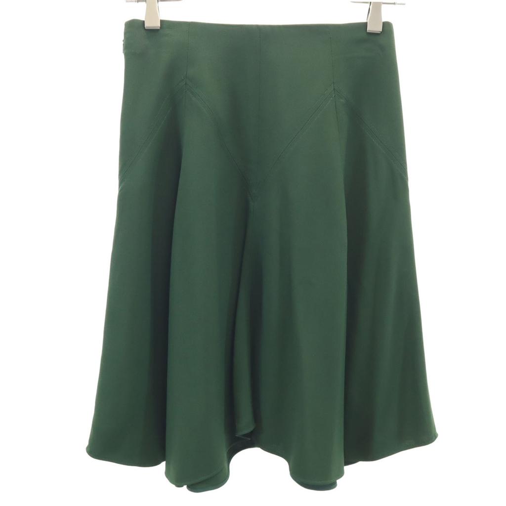 Chloe Midi Length Flare Skirt Deep Green Women Used