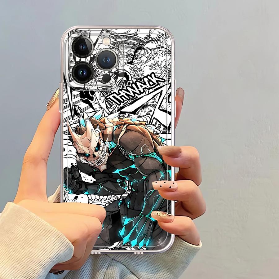 Comic Monster Kaiju No.8 Case for iPhone 12 Mini 16 15 14 Plus XR 7 8 16e 13 12 11 Pro MAX Soft Phone Cover
