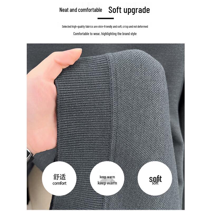 ROMON Men's Crew Neck Long Sleeve Knit Sweater