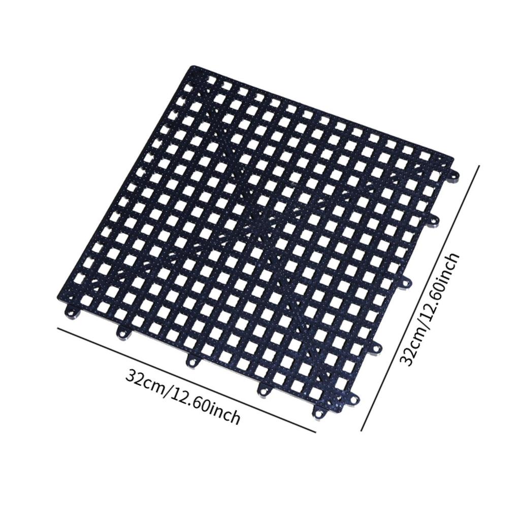 6x Non Slip Splicing Mats Household with Holes Floor Mat 12.6x12.6" Interlocking Floor Tiles for Bath Pool Bar Garden Kitchen