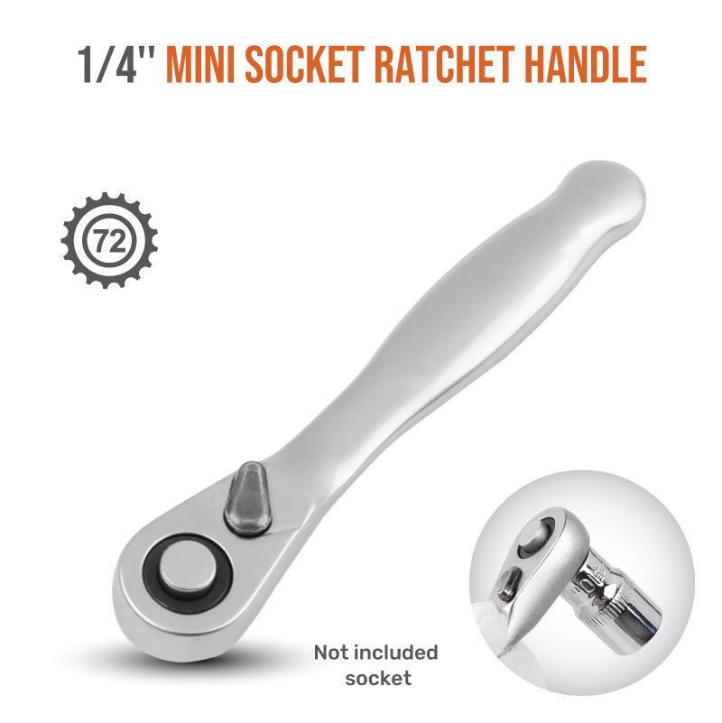 Mini Ratchet, Socket Wrench, Screwdriver, Small Fly Wrench, Batch Head, Handle, Portable 6.35mm