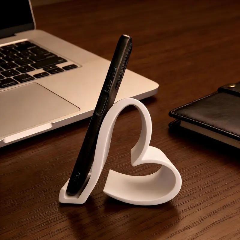 Creative 3D Printed Heart-shaped Universal Mobile Phone Stand Home Office Desktop Ornament Birthday Valentine's Day Gift