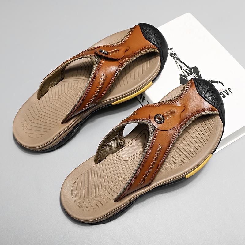 Men Casual Summer Shoes Stylish for MenAll-match Flip-flops Luxury Brand Non-Slip Male Beach Walking Shoes Handmade Flip Flops