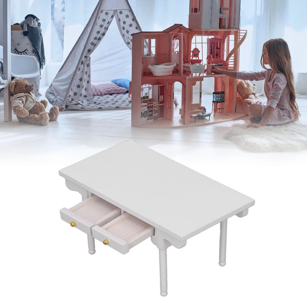1: 12   Desk Wooden Modern  Ature Table   Writing Desk Toy Furniture Decoration