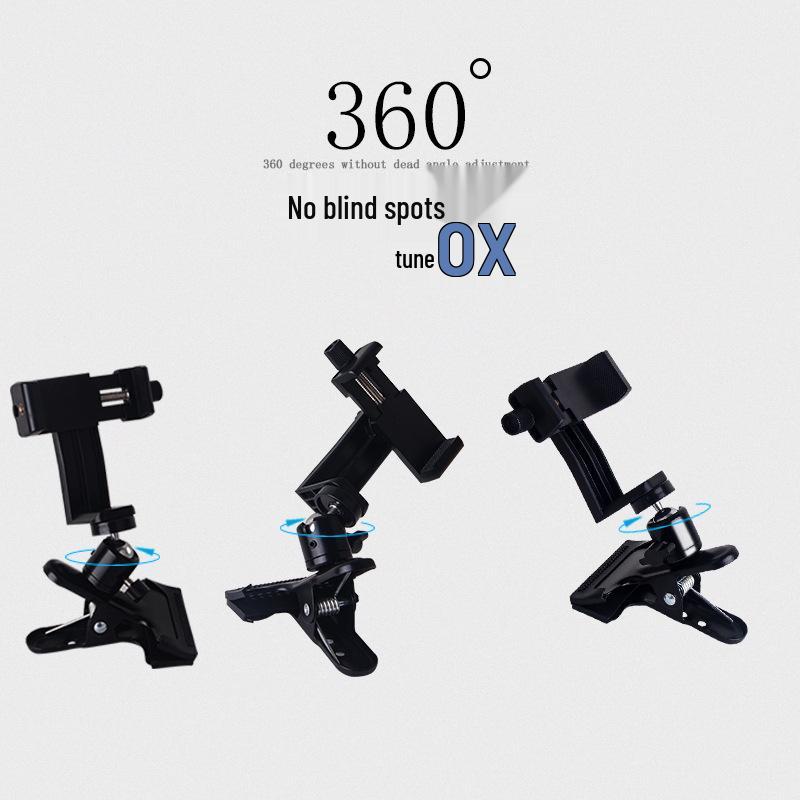 Universal Metal Desktop Stand for Mobile Live Streaming & Photography - Strong Clip, 1/4" Extension