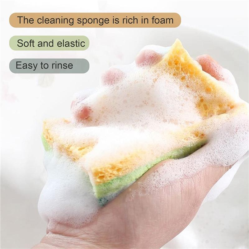 ABBY-Non-Scratch Cellulose Household Kitchen Sponges, Dishes Sponge 15 Packages ,Multi-Use Dish Scrubber Sponge For Household