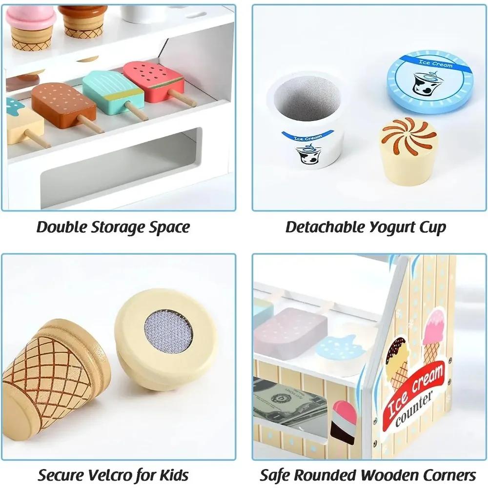 Wooden Ice Cream Pretend Toys Mini Food Children Toys Wedding Party Bakery Dessert Play House DecorationTM