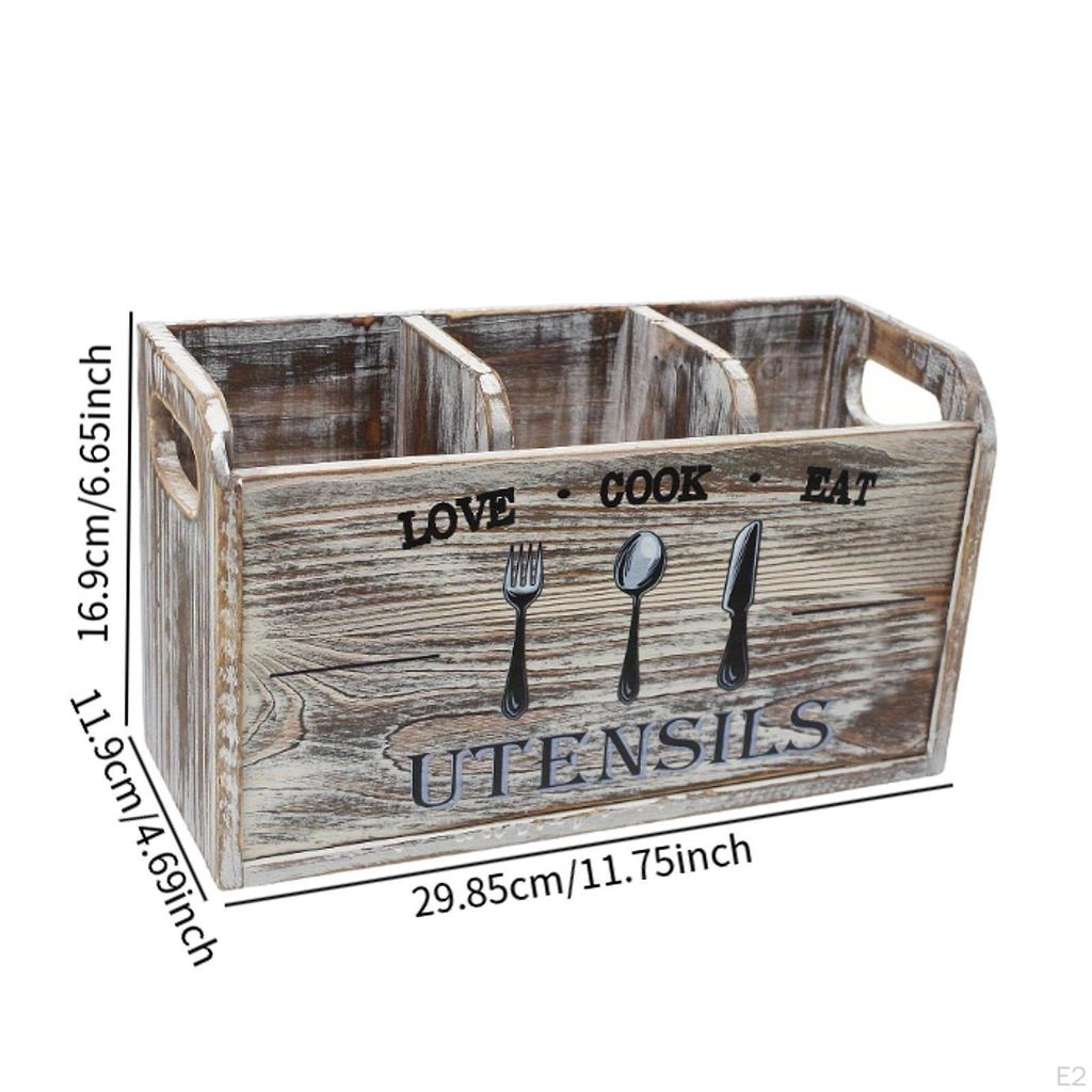 Kitchen Utensil Holder Cutlery Box for Forks Spoons Knives Storage Crock Organizer