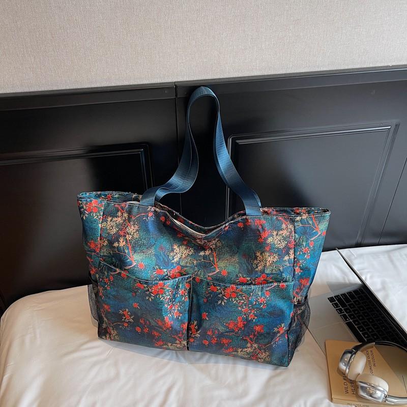 

Printed Beach Bag Women Large Capacity Casual Color Printing Mommy Tote Fashionable One-shoulder Handbag 55x14x36cm синий