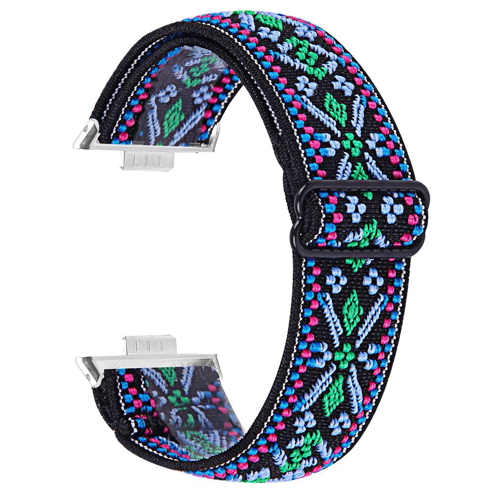 For Huawei Watch Fit 3 Nylon Watch Strap Pattern Print Adjustable Elastic Wrist Band