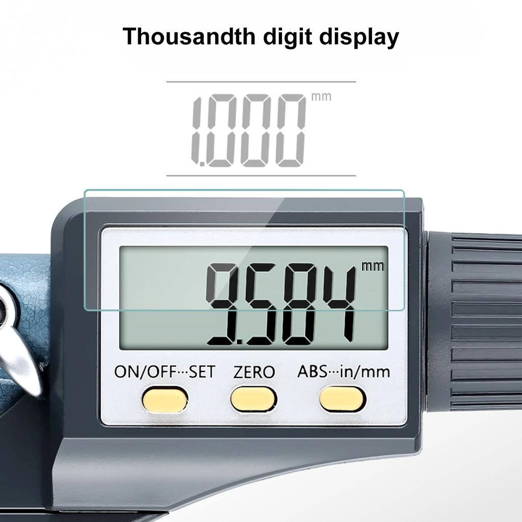 25‑50mm Micrometer Digital Micrometer 0.00005in/0.001mm Resolution Professional Thickness Measuring Tools 25‑50mm