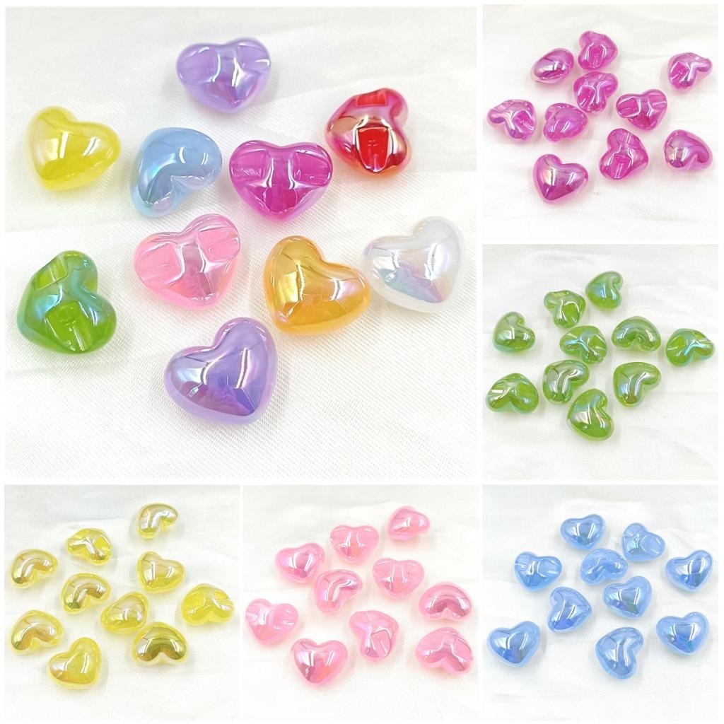 Home Party Supplies Beads Jewelry Accessories Peach Heart 5pcs Handmade Back Hole Three-dimensional Fashion Materials Necklace Bracelet Dazzling UV