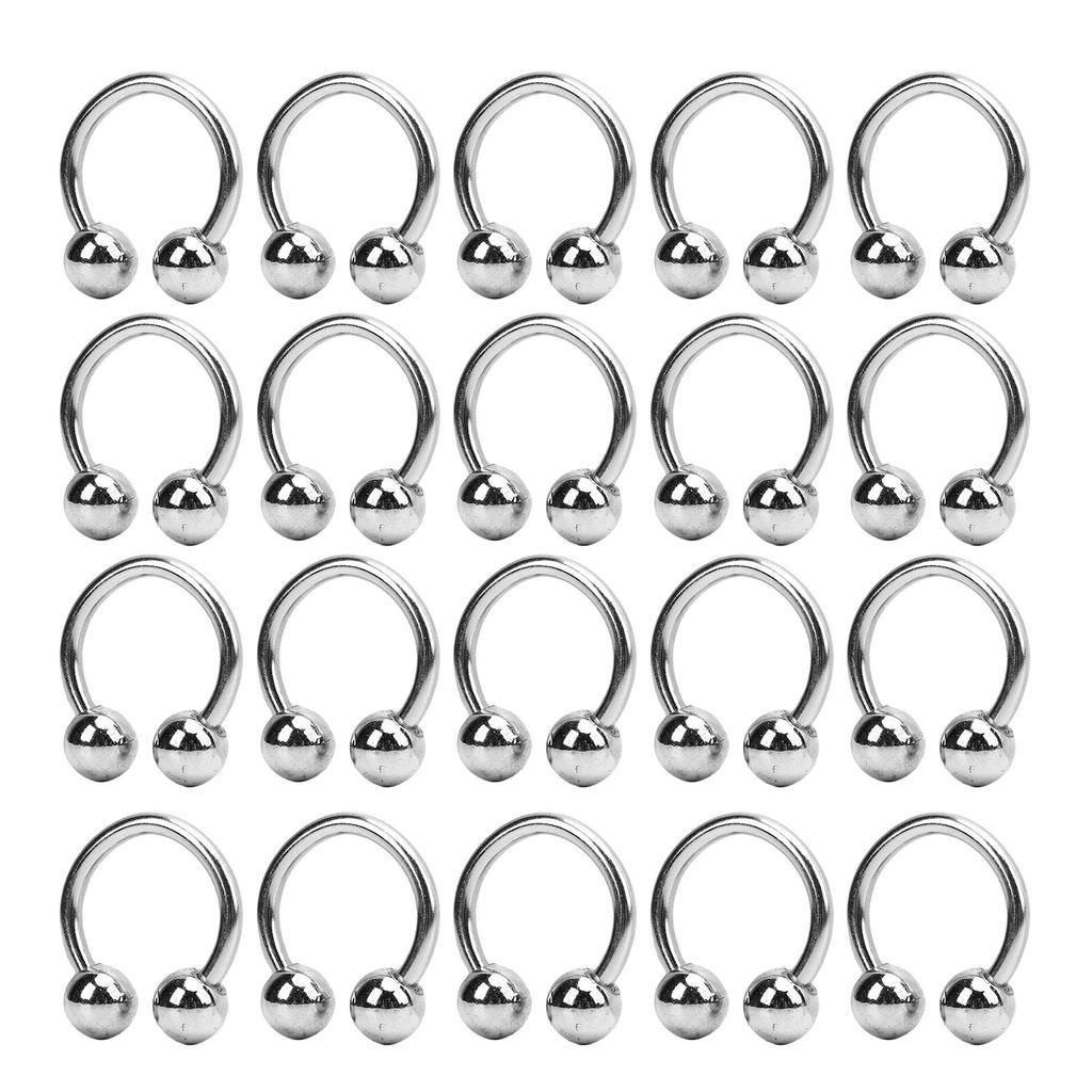 20Pcs Metal C Shaped Buckle Ring Clasp Clothes Garment Collar Hooks Hats Decorative Rings Shoes Hardware 2 Iron Balls
