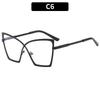 New Large Frame Metal Anti Blue Light/sunglasses Non Prescription Flat Glasses Fashionable Retro Eyeglass Frame
