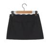 European Lace-Trim High-Waisted Bodycon Mini Skirt with Safety Shorts
