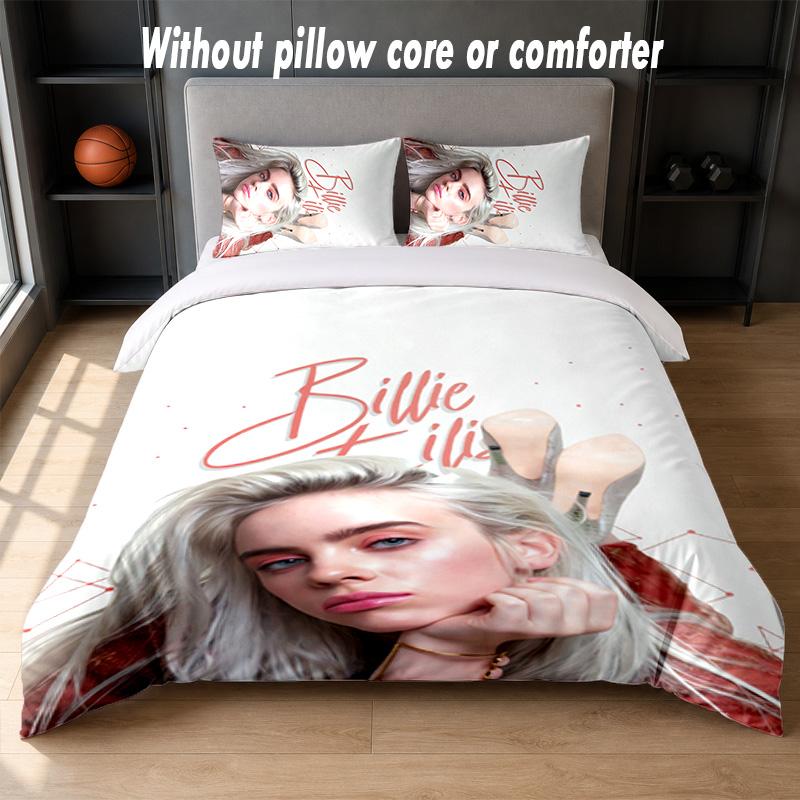 Billie Eilish Design Bed Bedding Set 1 Duvet Cover + 2 Pillowcases Soft Breathable Household Bed Linens